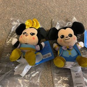 Set of Walt Disney World 50th Anniversary Mickey & Minnie Mouse Wishables Plush
